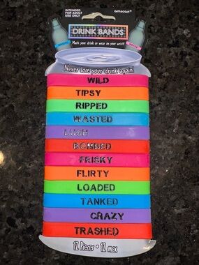 🆕 Drink Bands- Silicone Wrist Drink Markers